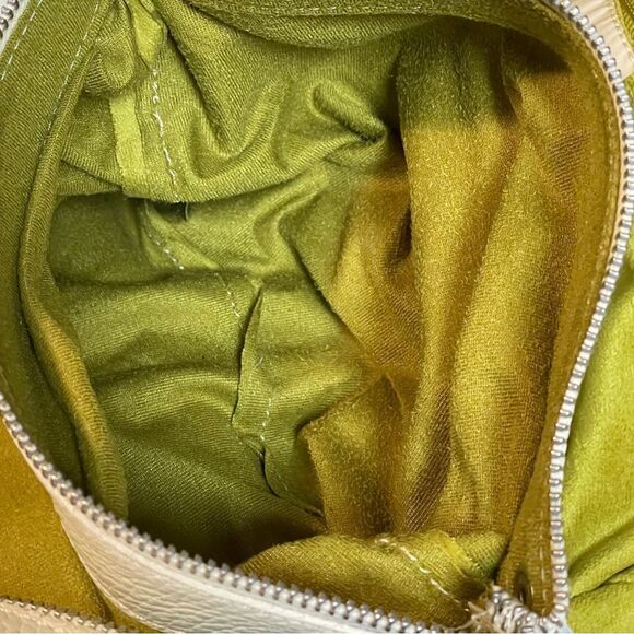 Cavalcanti Soft Leather Italian Shoulder Bag Purse With Black Tassels Off White - Picture 13 of 16